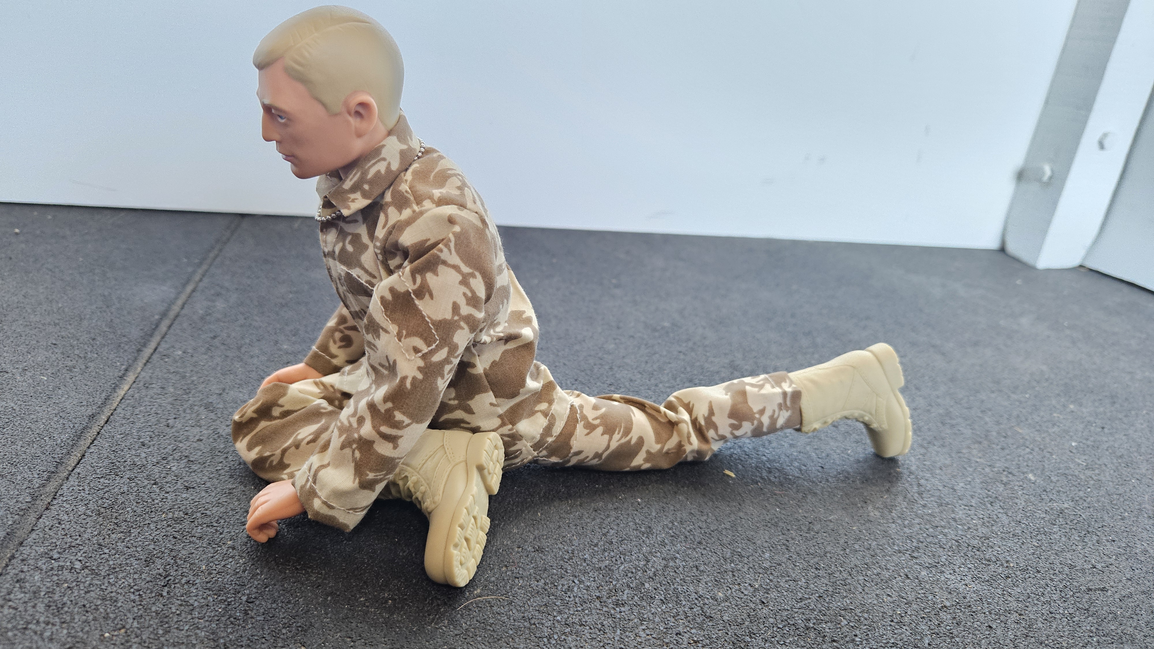 Action Man doing Pigeon Pose